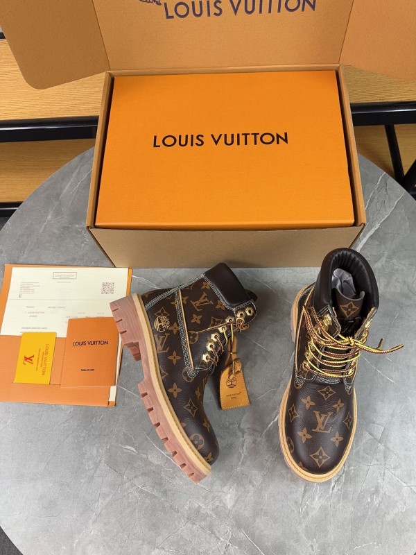 Timberland x LV Monogram Ankle Boots Waterproof Suede - LY00380