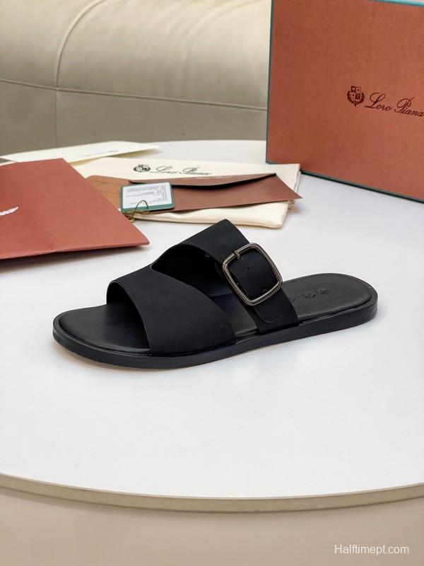 Loro Piana 2025 SS Men's Spring Summer Slippers with High-Quality Stitching - AS00250