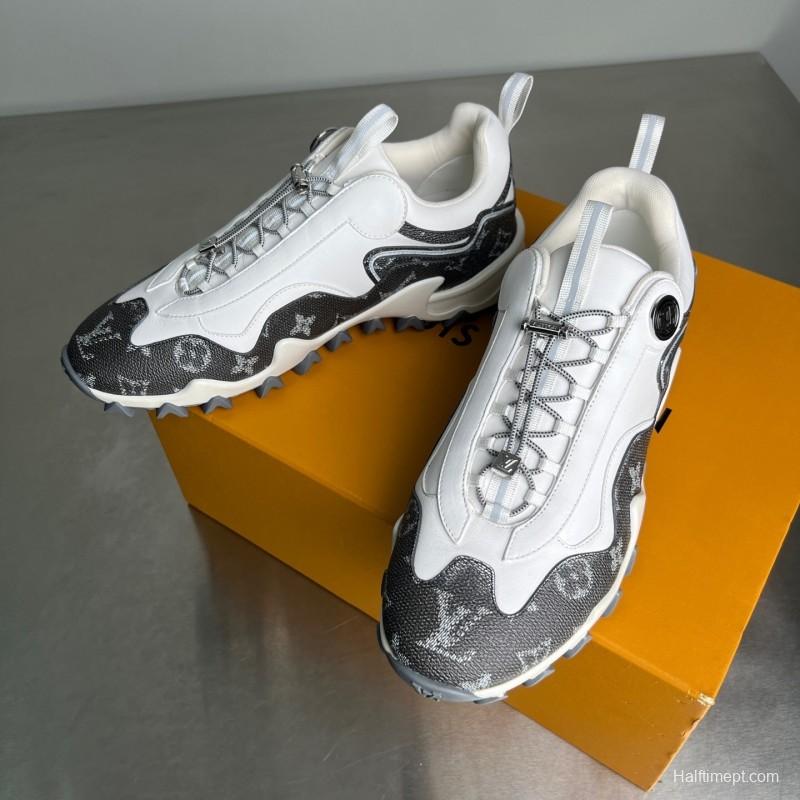 LV RUSH Calfskin Metal LV Circle Accessory Slip-Resistant Low-Top Casual Lifestyle Shoes - YC