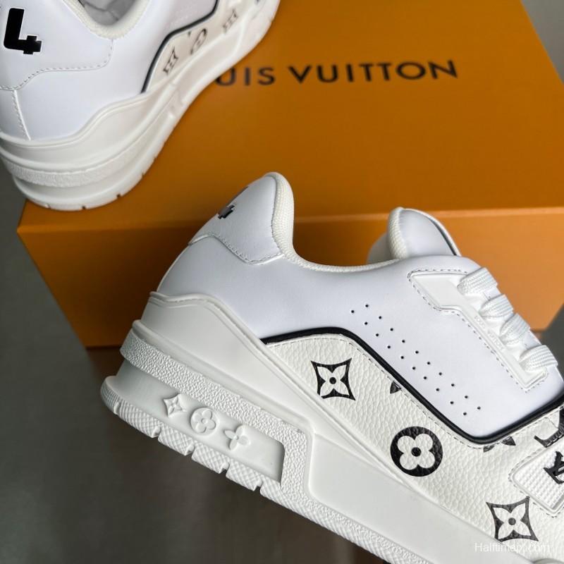 Louis Vuitton Signature Logo Sneakers with Calfskin Upper - YC