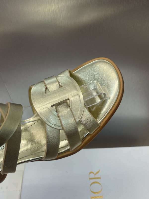Dior D-Club Jelly Color Hollow Layered Cross Strap Mid Heel Women Shoes - KFY00290