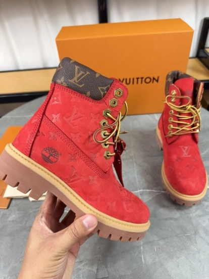 Timberland x LV Monogram Ankle Boots Waterproof Suede Leather - LY00380