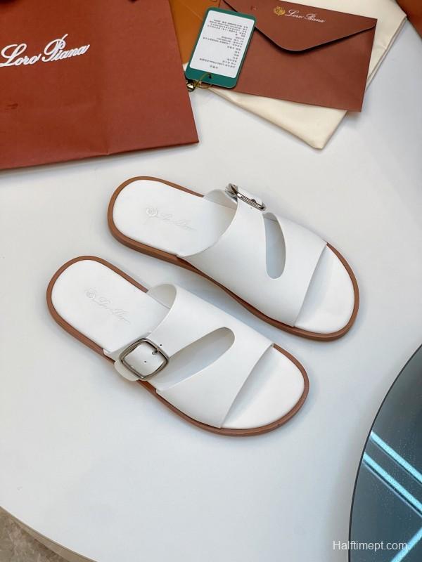 Loro Piana Men's Spring/Summer 2025 Casual Sandals with High-Quality Stitching - AS00250