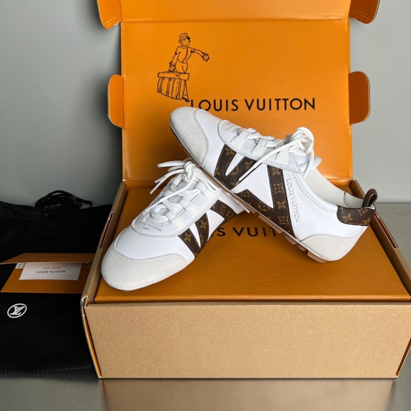 Lv Sneakerina 2025 SS Ballet Round Toe Lace-Up Low Top Lifestyle Casual Shoes - YC