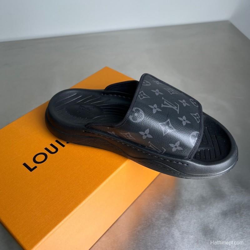 Louis Vuitton Miami Mule Slip-On Sandals with Hook-and-Loop Fastener - YC