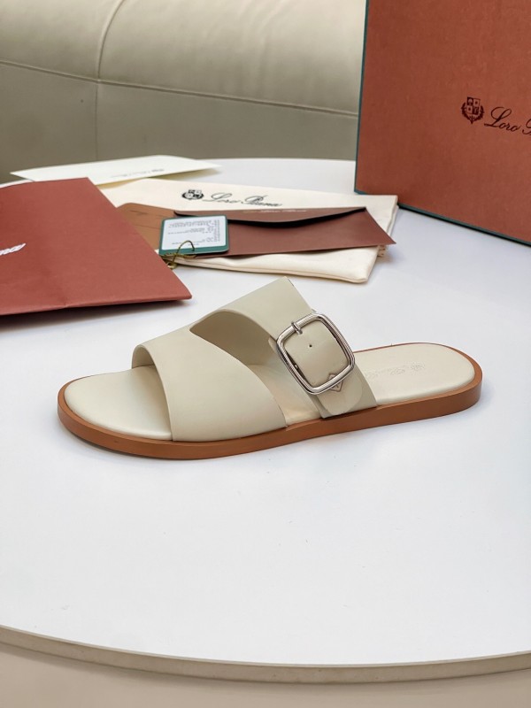 Loro Piana 2025 SS Men's Spring Summer Slippers with High-Quality Stitching and Original Sole - AS00250