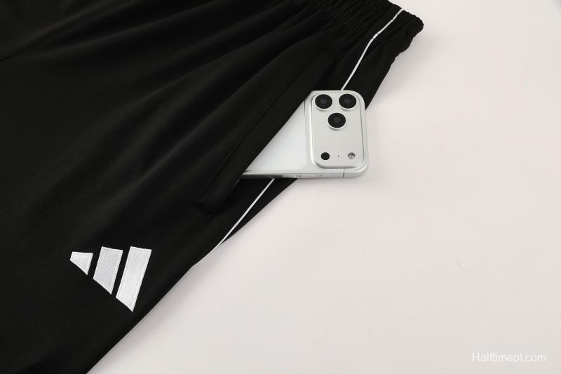 25/26  Adidas Black Full zipper Jacket Tracksuit+ long pants