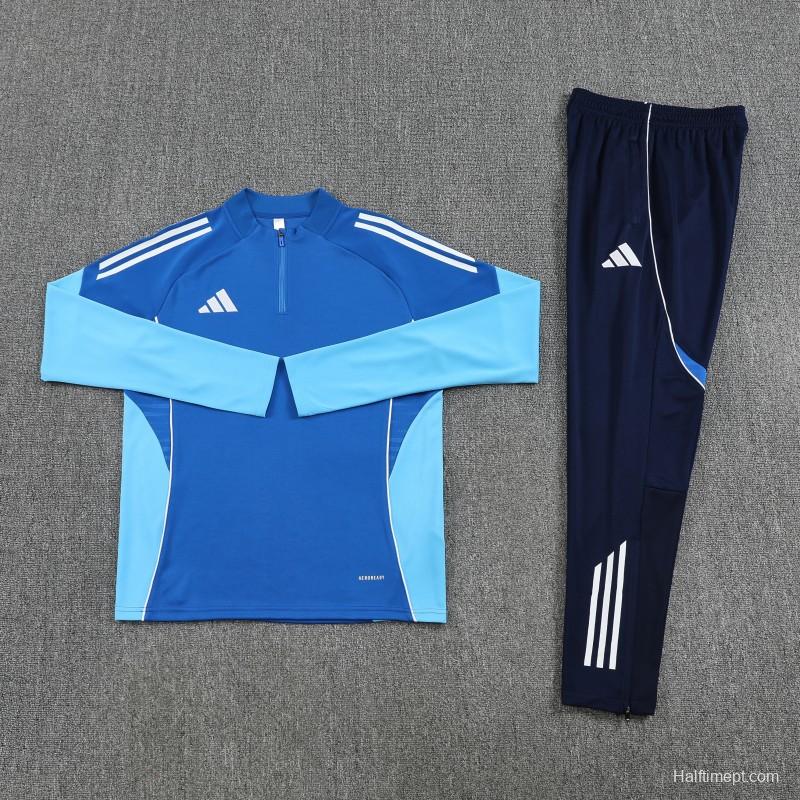 25/26  Adidas Royal Blue/Sky Blue Full zipper Jacket Tracksuit+ long pants