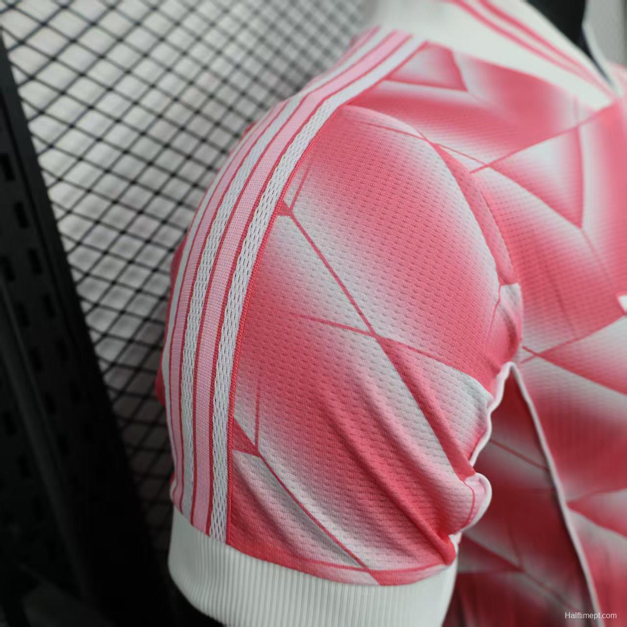 Player Version 1988/89 Real Madrid Third Pink with Geometric Chevron Pattern Jersey