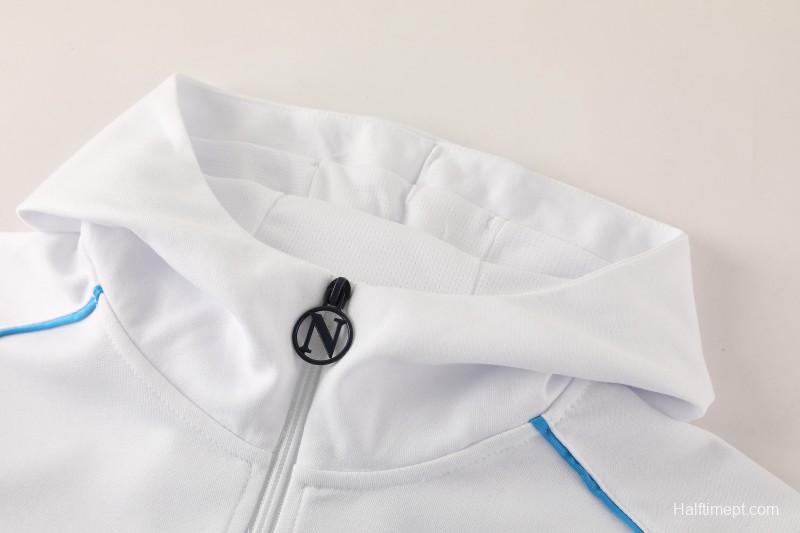 25/26 Napoli  White  Full zipper Jacket Tracksuit+ long pants