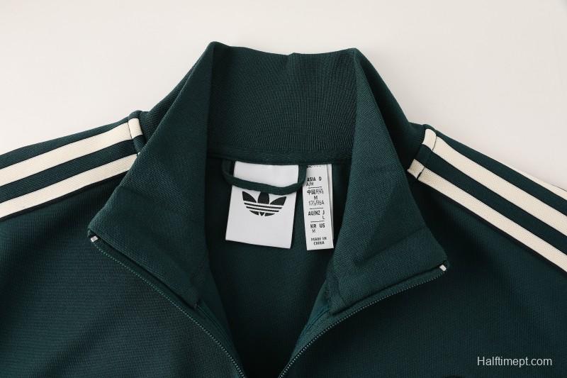 25/26  Juventus Retro Dark Green  Full zipper Jacket Tracksuit+ long pants