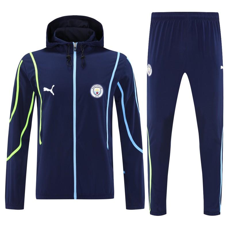 25/26 Manchester City Navy Blue Full zipper Jacket Tracksuit+ long pants