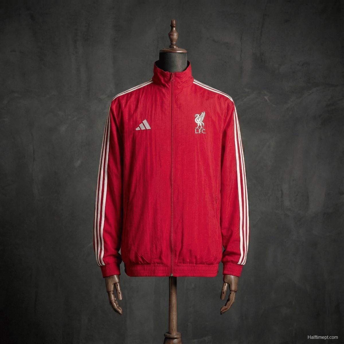 2026 Liverpool Red And White Reversible Full Zipper Jacket