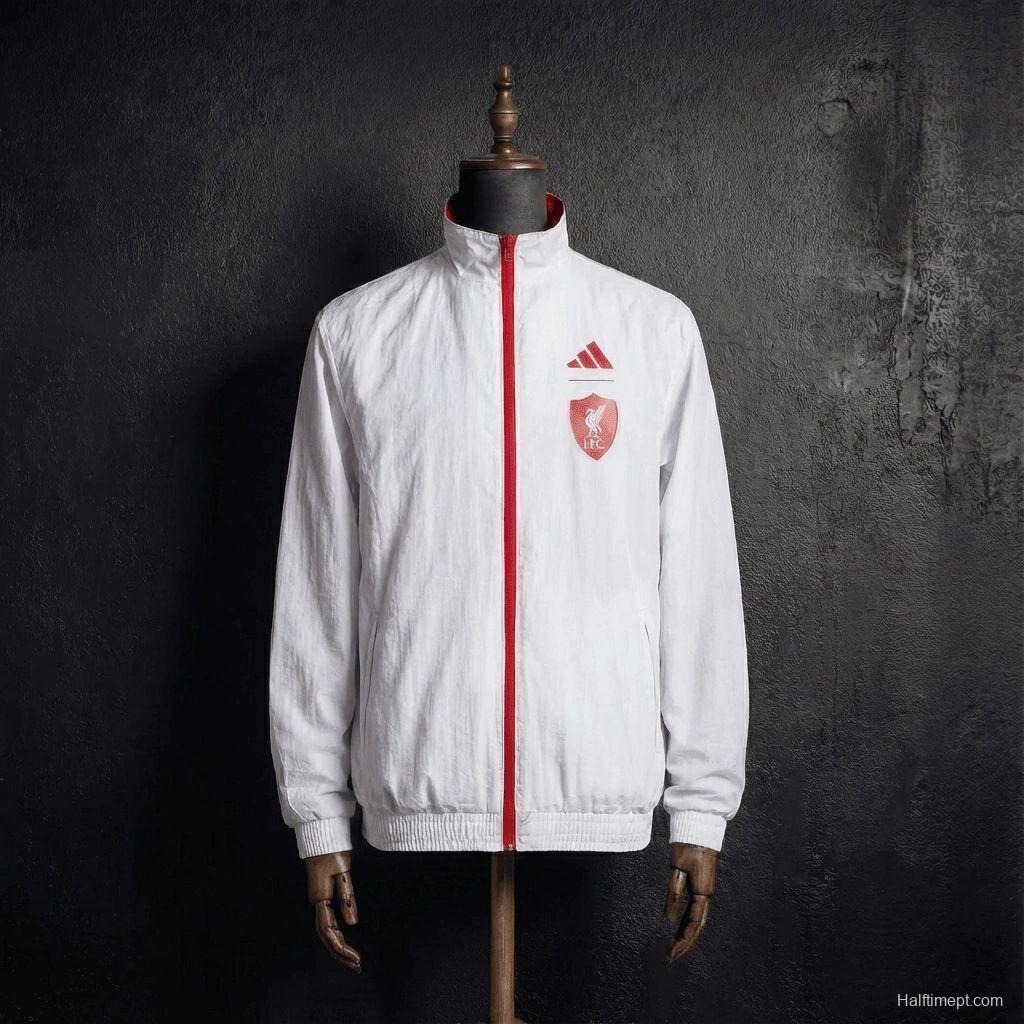 2026 Liverpool Red And White Reversible Full Zipper Jacket