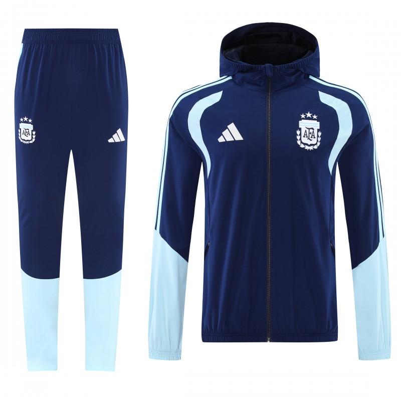 2026 Argentina Navy Blue Full Zipper Jacket + Long Pants