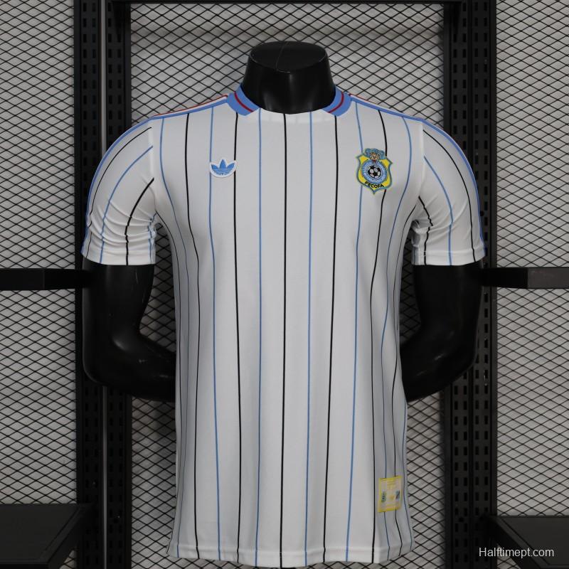 2026 Player Version DR Congo White with Black and Blue Pinstripes Jersey