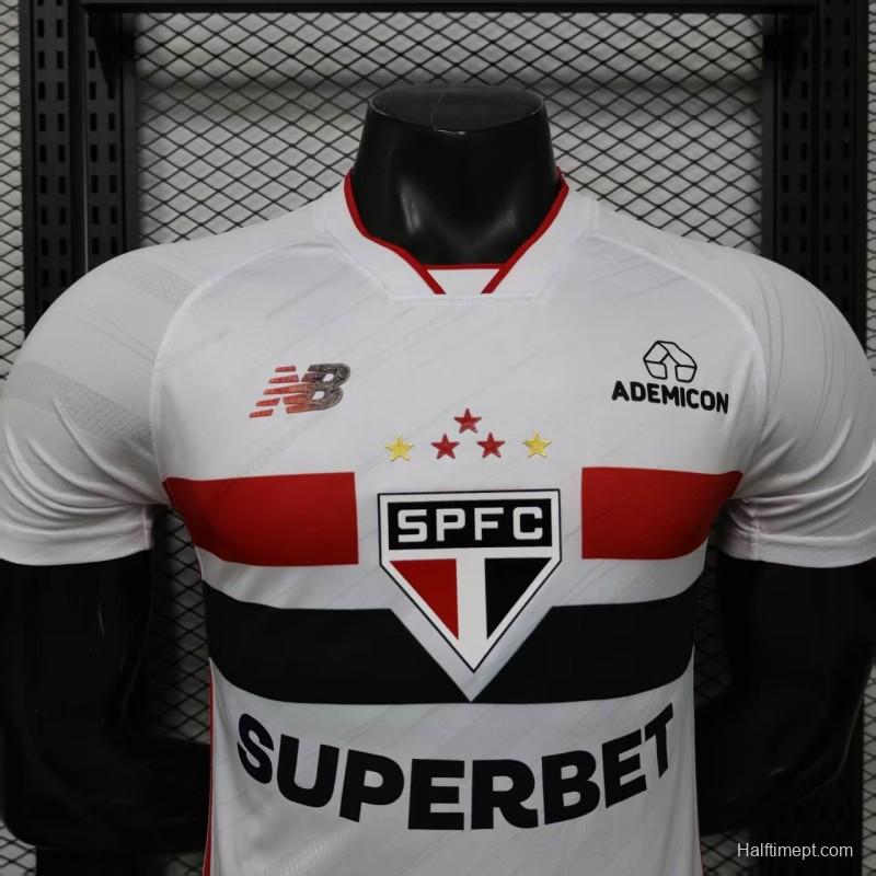 Player Version 26/27  São Paulo FC White with Red and Black Horizontal Stripes Jersey