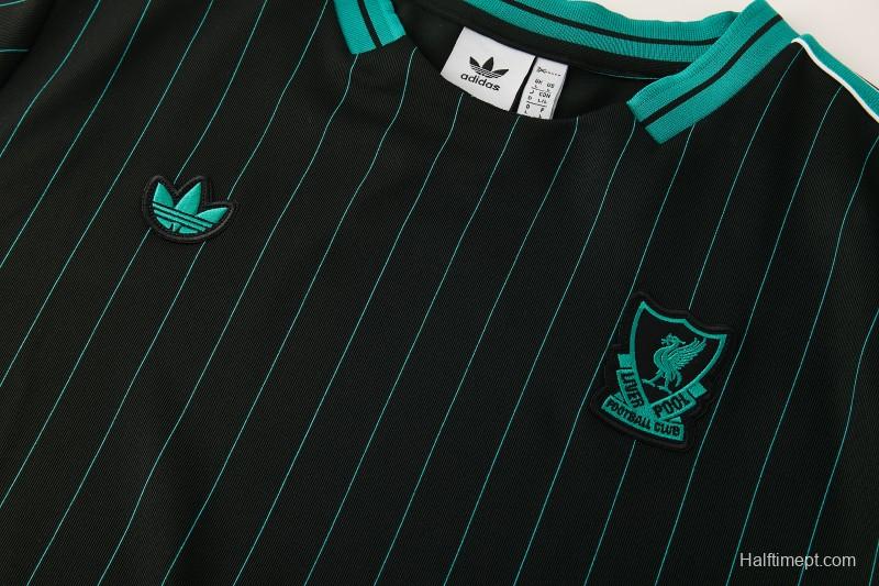 26/27  Liverpool  Black Short Sleeve+Soccer Shorts