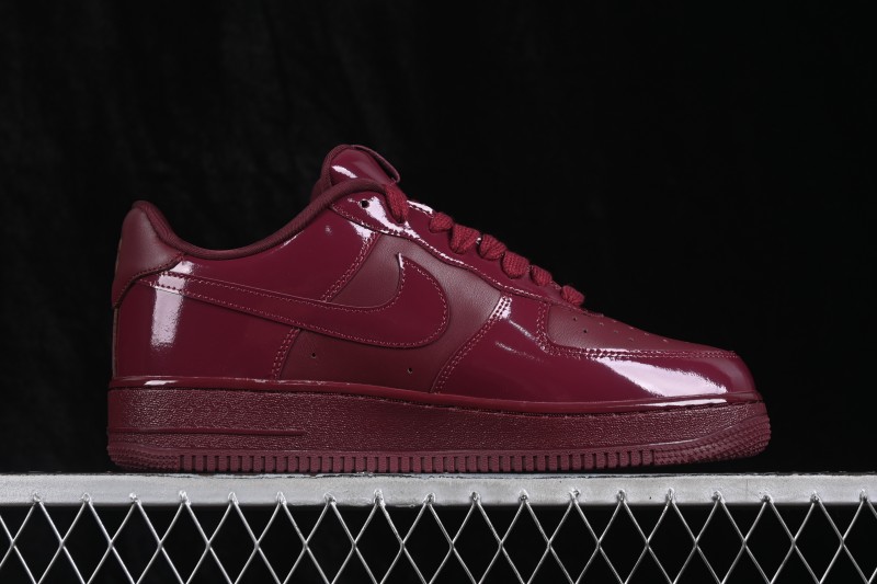 Nike Air Force 1 Low Central Cee Dark Beetroot Casual Sneakers with Patent Leather Upper - IO9970-638