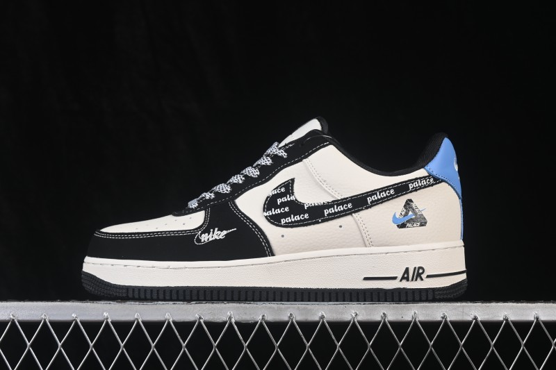 Nike Air Force 1 '07 Low Casual Sneakers with Contrast Color Blocking and Full-Length Air Cushion - DW8806-005