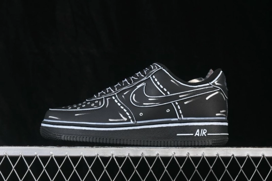 Nike Air Force 1 '07 Low Casual Skate Shoes with Full-Length Air Cushion - CW2288-001