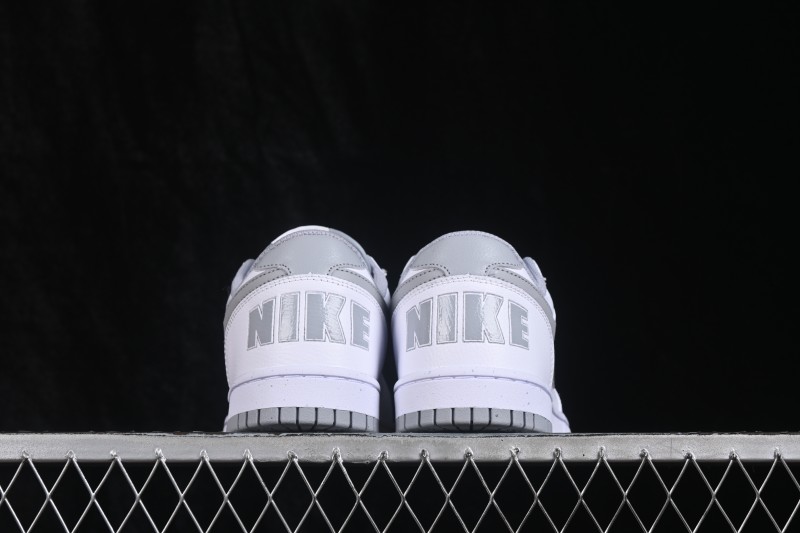 Nike SB Dunk Low Retro Skateboarding Shoes in White and Grey - 355152-106