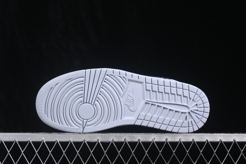 Nike Air Jordan 1 Low Retro Basketball Shoes with White Grey Blue Accents - 553558-400