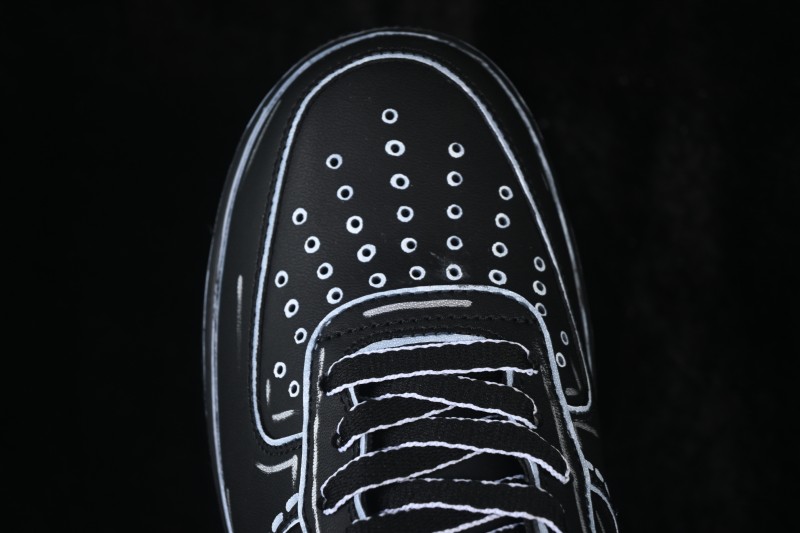 Nike Air Force 1 '07 Low Casual Skate Shoes with Full-Length Air Cushion - CW2288-001