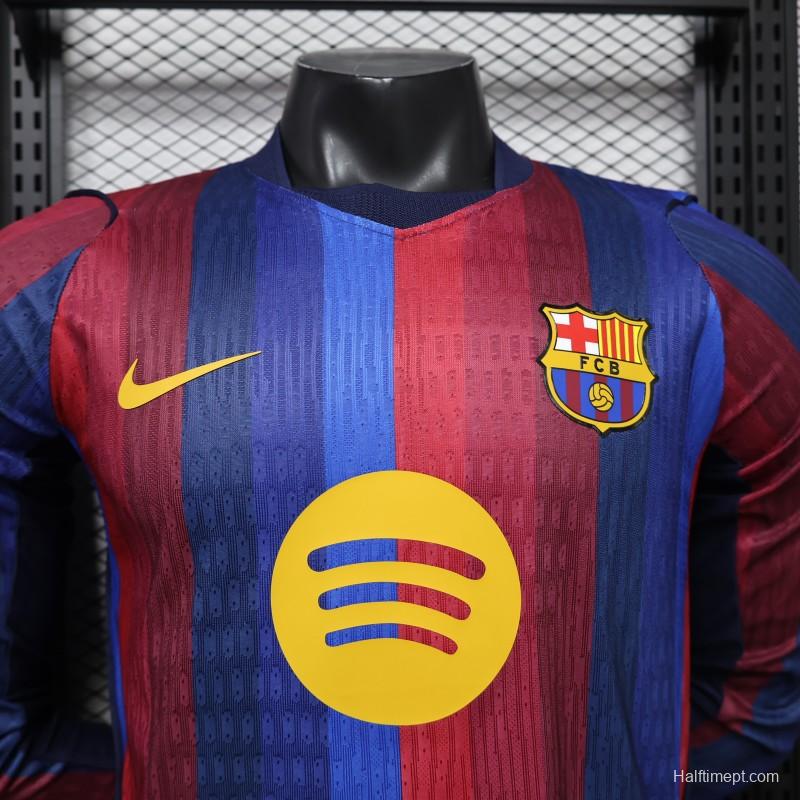 Player Version 26/27 Barcelona Long Sleeve Home Jersey