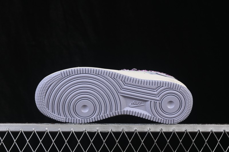 Nike Air Force 1 '07 Low Rose Glitter Hand-Painted Sneakers with Crystal Embellishments - DB3301-212