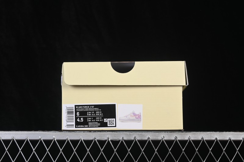 Nike Air Force 1 '07 Low Hand-Painted Graffiti Pastel Pink and Purple Butterfly Theme Casual Sneakers - CJ0304-160