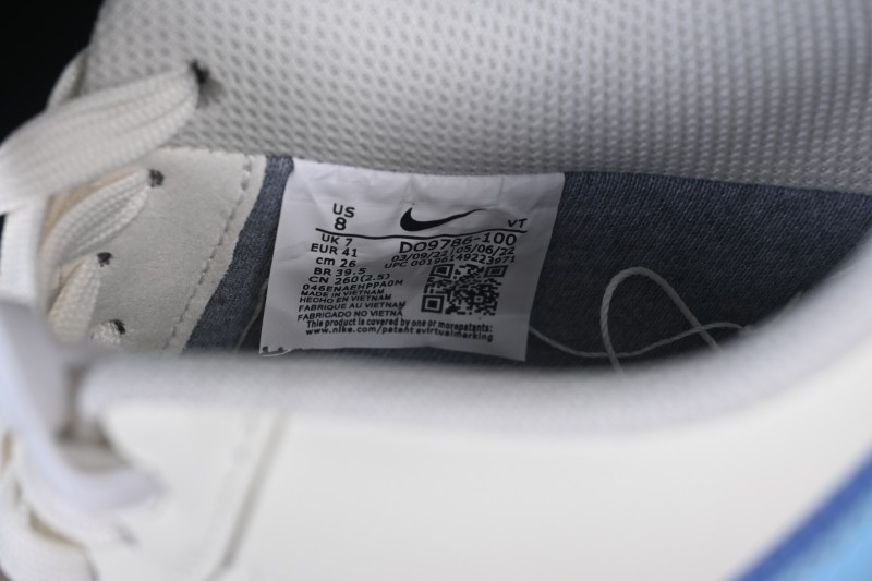 Nike Air Force 1 '07 Low Basketball Shoes with Dual Swoosh Design in White and Blue - DO9786-100