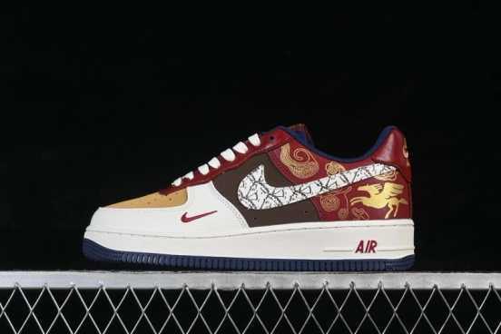 Nike Air Force 1 '07 Low Year of the Horse Limited Edition Auspicious Cloud Gold Pattern Casual Sneakers - NH0601-535