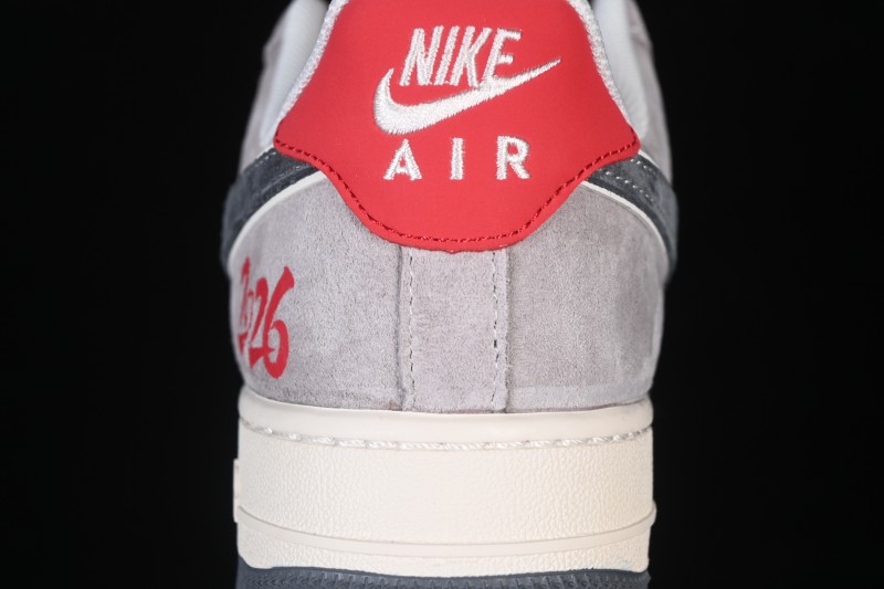 Nike Air Force 1 '07 Low Year of the Horse Limited Edition Gray Red Texture Casual Skateboard Shoes - HT5088-628
