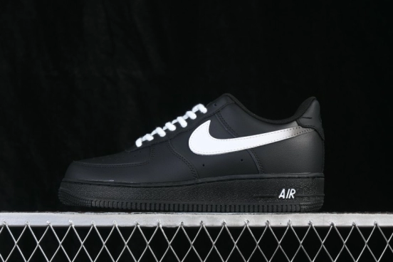 Nike Air Force 1 '07 Low Anime Theme Black and White Swoosh Sneakers - ZH0316-100