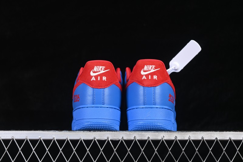 Nike Air Force 1 '07 Low Year of the Horse Limited Edition Casual Sneakers with Blue Flame and Red Accents - DF0188-128