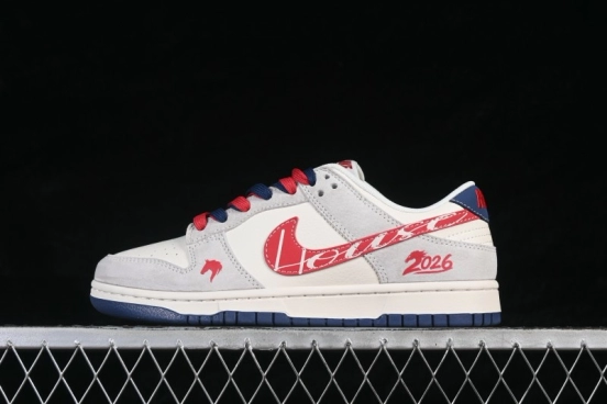 Nike SB Dunk Low Chinese New Year Year of the Horse High-End Custom Low-Top Skateboarding Shoes Blue Red - JJ2508-603