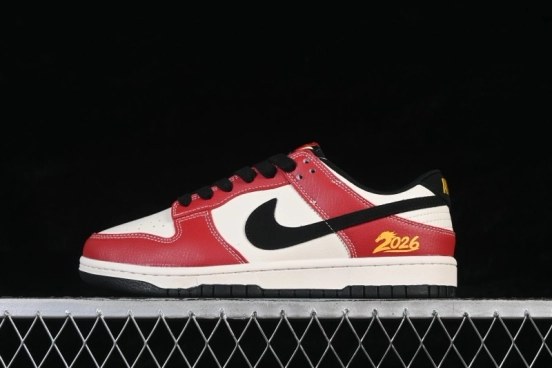 Nike SB Dunk Low Year of the Horse Limited Edition Low-Top Skateboarding Shoes with Black/Red Contrast - QW5288-102