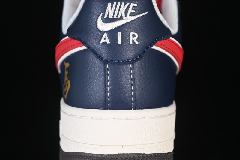 Nike Air Force 1 '07 Low Chinese New Year Edition Navy Red White Retro Basketball Sneakers - HT5088-617