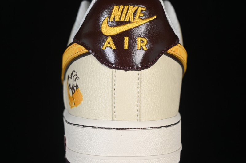 Nike Air Force 1 '07 Low Year of the Horse Limited Edition Beige Gold Thread Casual Skateboarding Shoes - NH0601-504