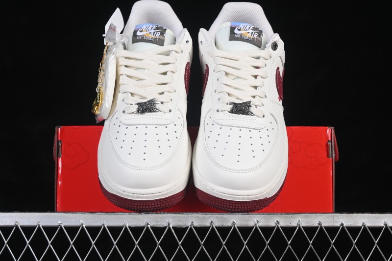 Nike Air Force 1 '07 Low Year of the Horse Limited Edition White Red Retro Basketball Sneakers with Air Cushioning - DD1982-348