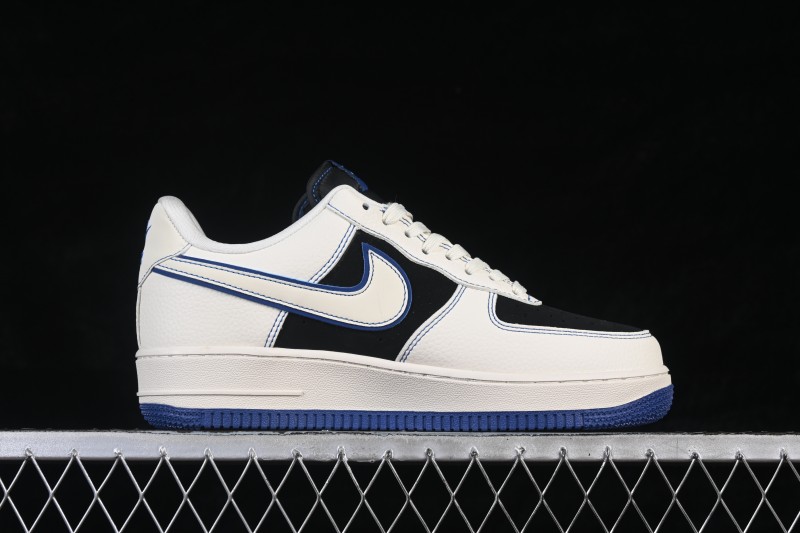 Nike Air Force 1 '07 Low Basketball Shoes with White-Black-Royal Blue Colorway - DN1688-811