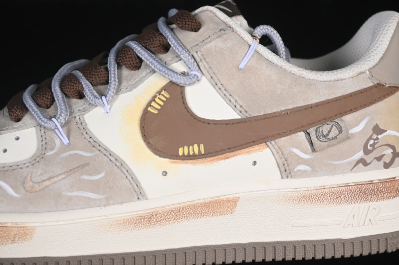 Nike Air Force 1 '07 Low Hand-Painted Armored Steed Vintage Skateboarding Shoes - DB3301-818
