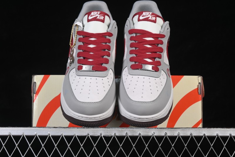 Nike Air Force 1 '07 Low Basketball Shoes with Red-Grey Contrast Design - HT5088-621