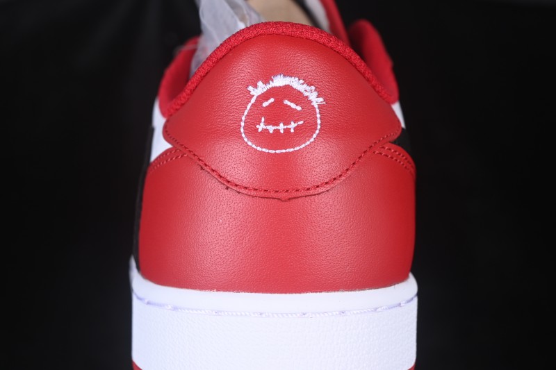 Nike Travis Scott x Air Jordan 1 Low OG Retro Basketball Sneakers with Reverse Swoosh Design - DM7866-101