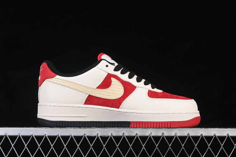 Nike Air Force 1 '07 Low Red and White Contrast Color Casual Skateboarding Shoes - JP2026-156