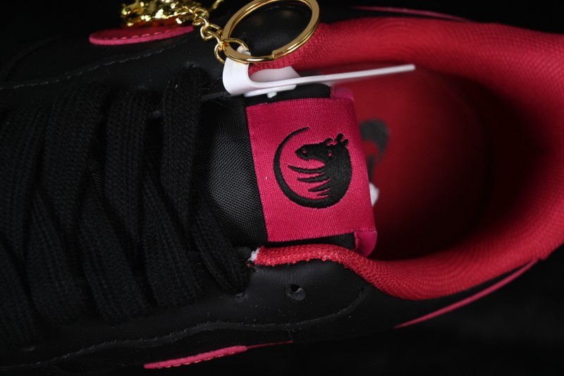 Nike Air Force 1 '07 Low Chinese New Year Edition Black and Rose Gold Basketball Sneakers - FV3694-102