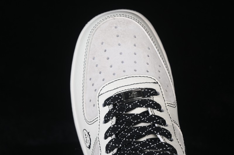 Nike Air Force 1 '07 Low Classic Basketball Sneakers with Black-White-Red Color Blocking and Perforated Leather Upper - KG6699-F42
