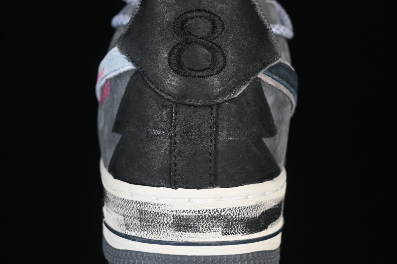 Nike Air Force 1 '07 Low Casual Sneakers with Gray-Pink Lucky Charm Design - YD2425-880
