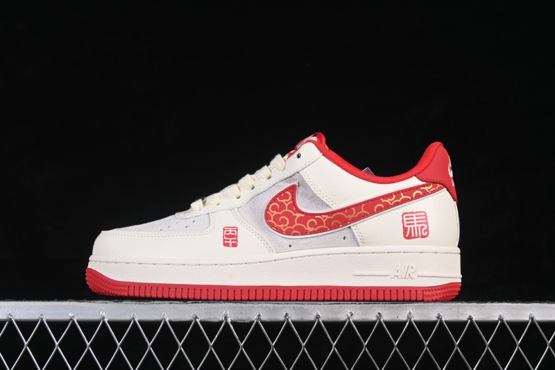 Nike Air Force 1 '07 Low Lunar New Year Casual Sneakers with Gold Cloud Pattern - HT5088-613